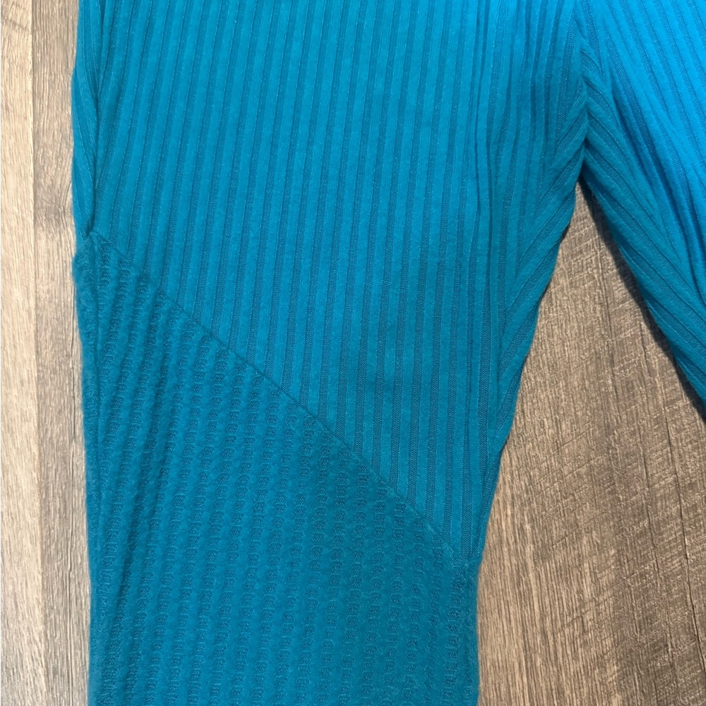 Teal Ribbed Sleep Bottoms - Picture 5 of 5